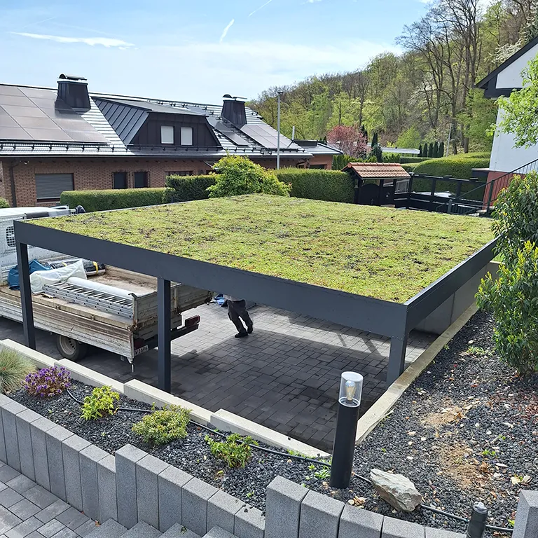 Carport mit Gründach